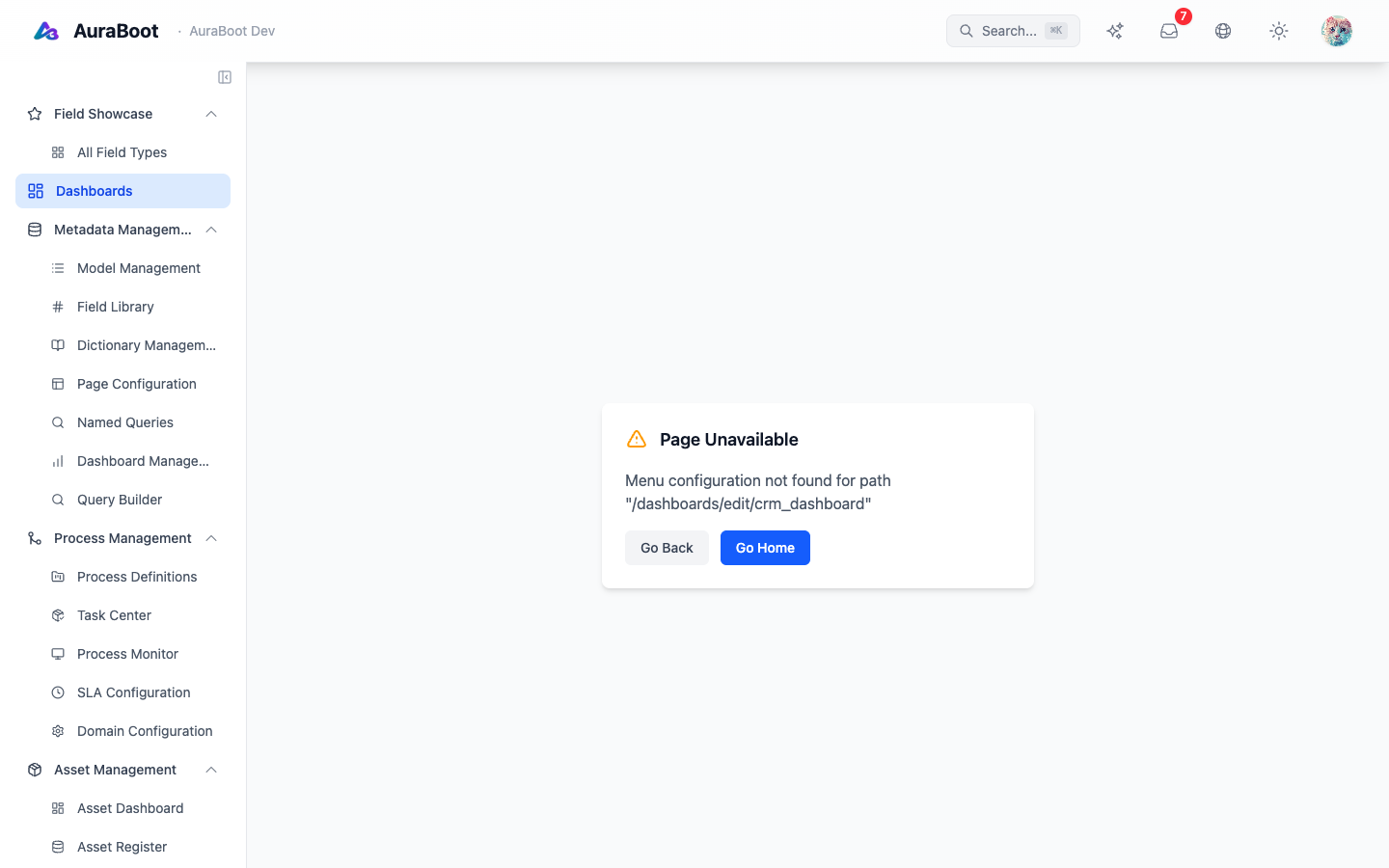 Dashboard editor